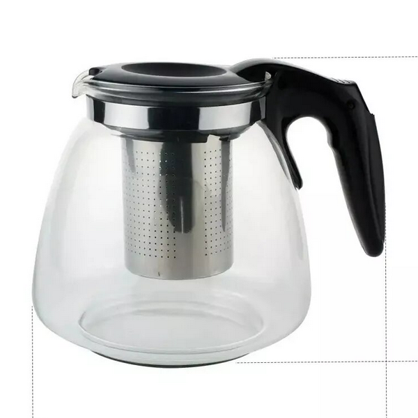  Чайник заварочный 1,5л мет/сито [Черный.КУВШИН SY] AST-006-SY-128BL