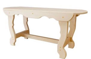  Лавка для бани 1000х360х410 не раскладная с фигурными ножками М220