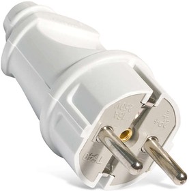  Вилка плоская с/з 16А белая 250B Универсал A101 