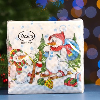  Салфетки бумажн. Desna Design1-но сл 40шт 24х24 Подарки в пути 57541
