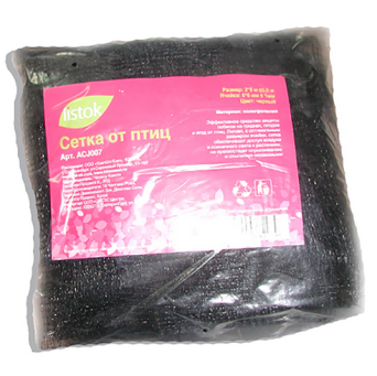  Сетка от птиц 6х6мм 2х10м черная 6/2/10 Листок ACJ008