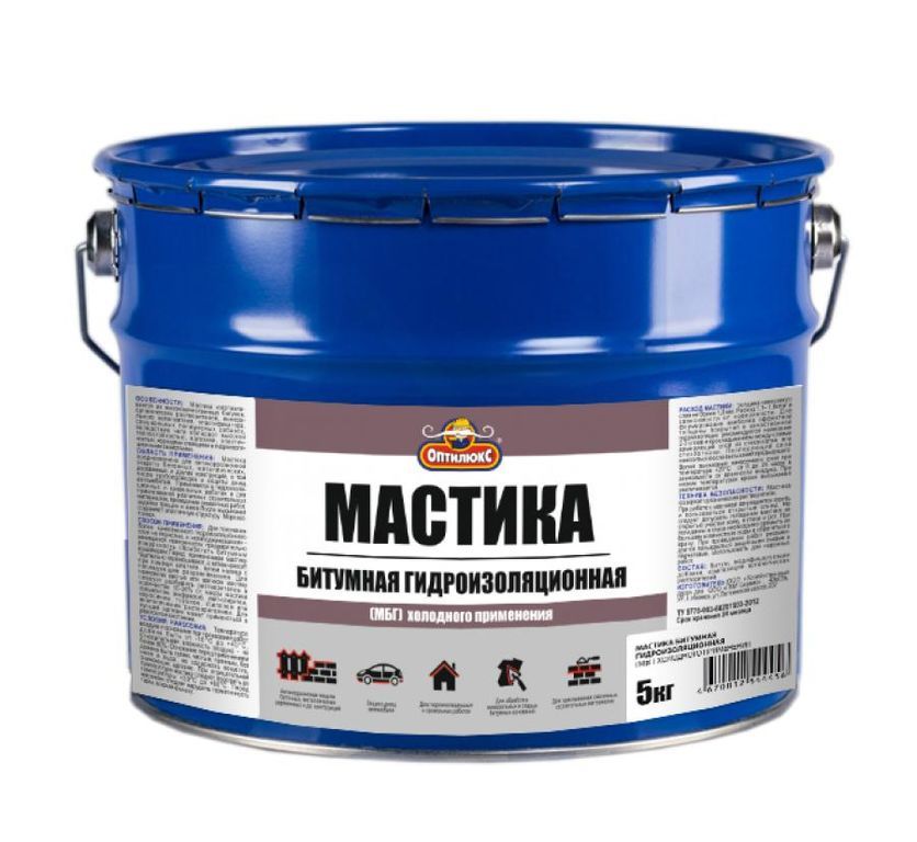  Мастика Битумная гидроизоляционная Оптилюкс 5кг МБГ Ижсинтез