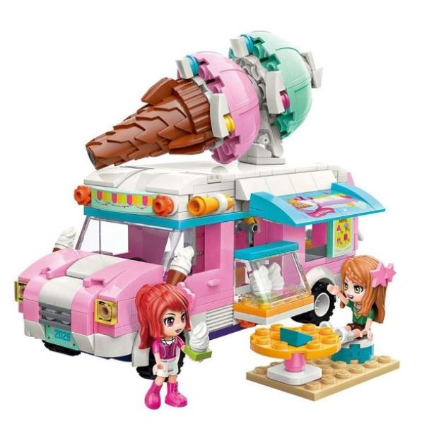  Конструктор С2029 Розовый мир Фургончик мороженщика Qman 525-530 