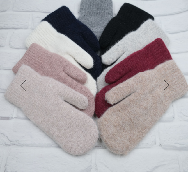  Варежки жен.цветные Henu