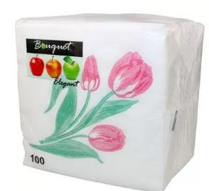  Салфетки бумажн. Bouquet Elegant 1-но сл 100шт Три тюльпана 57377