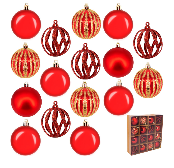  Набор шаров 16шт 60мм красный 152-954