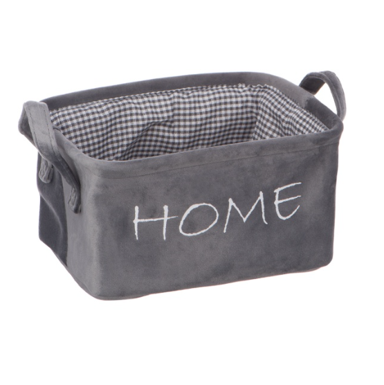  Корзина д/хранения Велюр 25х19х14см серый LIS-10 M