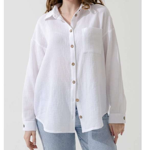  Рубашка жен. Муслин р.50 белый 2315-Мус