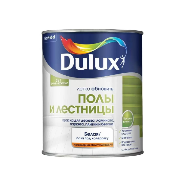  Краска для полов и лестниц полуглянцевая  BC 0.75л Dulux