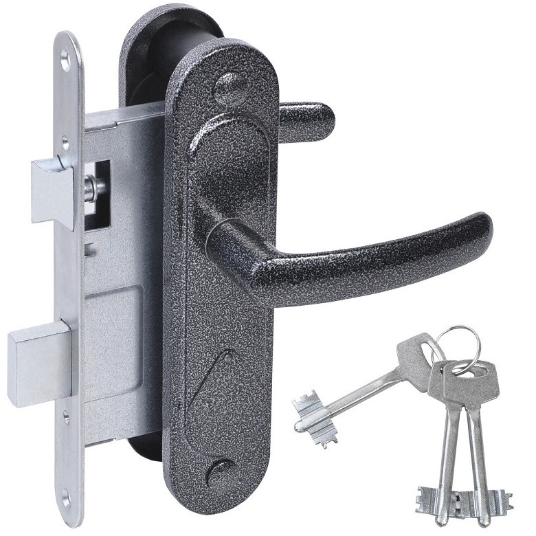  Замок врезной ЗВ9.2-08 серебро антик с ручкой Абсолют 47451