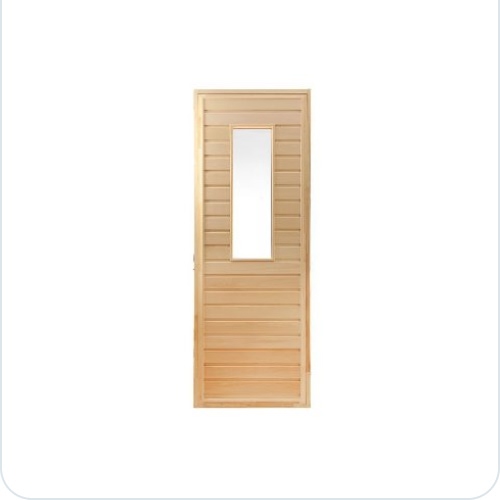 Дверной блок 1,80х0,80 сосна с малым стеклом ТЗ - фото