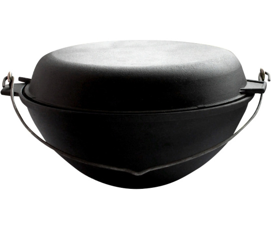  Котел чугунный 5л с чугунной крышкой-сковородой с дужкой к53д Камская посуда