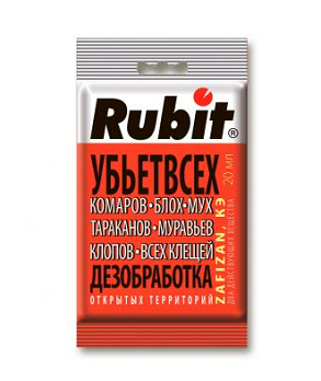  Средство от муравьев, клещей, комаров, тараканов ЗАФИЗАН 20 мл Рубит (40)