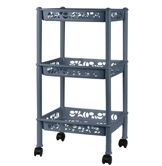  Этажерка 3-х секц на колесиках Keeplex Light 37*29*69см космич.серый KL282812026