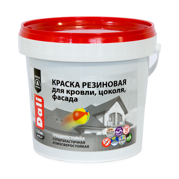  Краска резин д/кровли,цоколя,фасада зелен 12кг DALI арт.20731 Рогнеда
