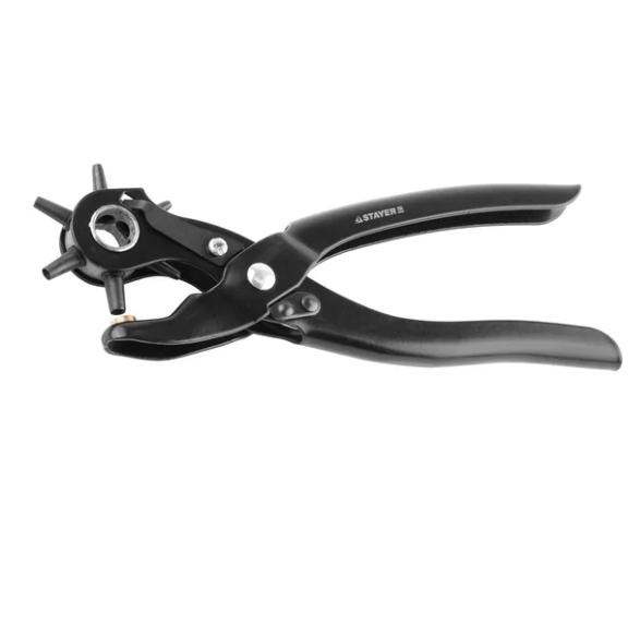  Дырокол револьверный для кожи 6в1 2-4,5мм Стаер 22940