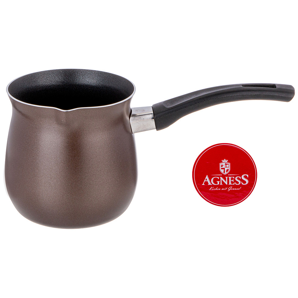  Кофеварка (турка) Шоколод с антипр.покрыт и ручкой Agness 906-249