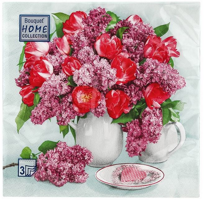  Салфетки бумажн. Bouquet Home collection Classic 3-х сл 20шт 33х33 Натюрморт с цветами 37911