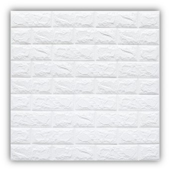  Панель ПВХ 700х770х4мм 3Д самокл Белый Кирпич BZ1-JS-001