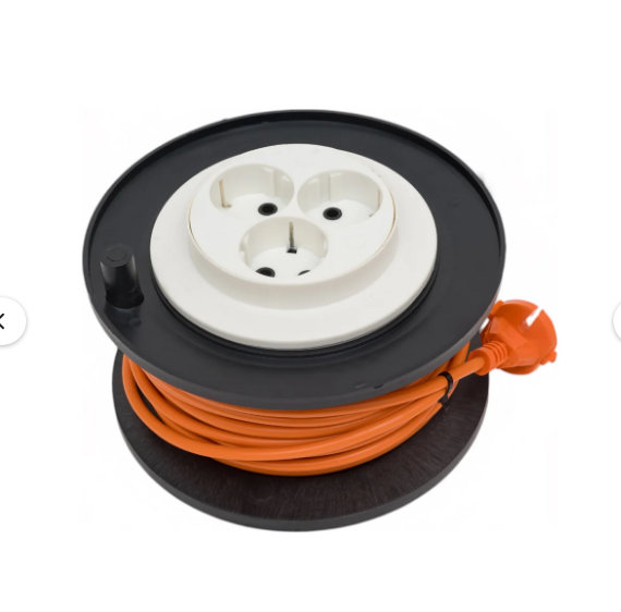  Удлинитель на катушке 3-местный 25м б/з 6А 1,3кВт ПВС 2*0,75 без стойки У6-453 МРК 330186