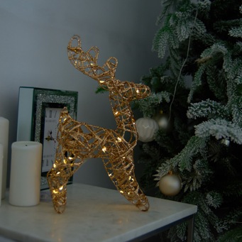  Фигура св/д 24х30см Зол.олень 30LED бат 3АА тепл.бел ULD-M2430-030/STB/3AA Warm White Uniel