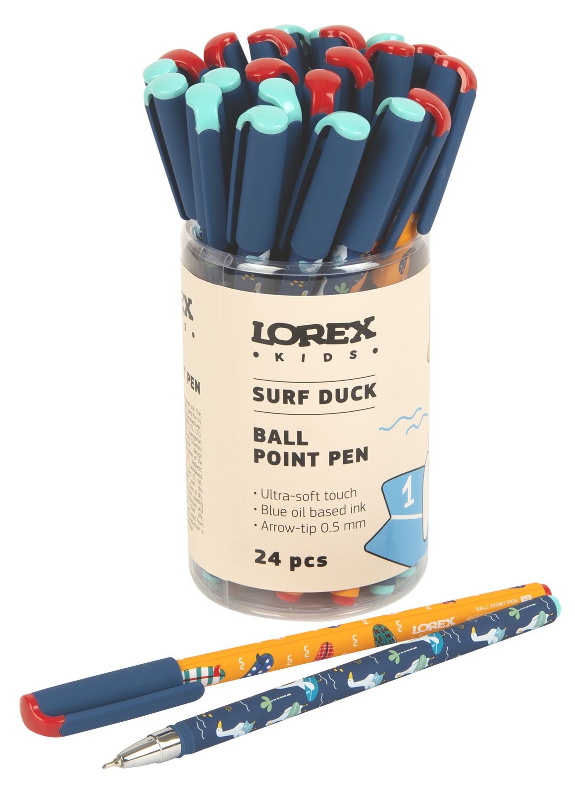 Ручка масляная Lorex KIDS SURF DUCK Slim 0,5мм синий 247244