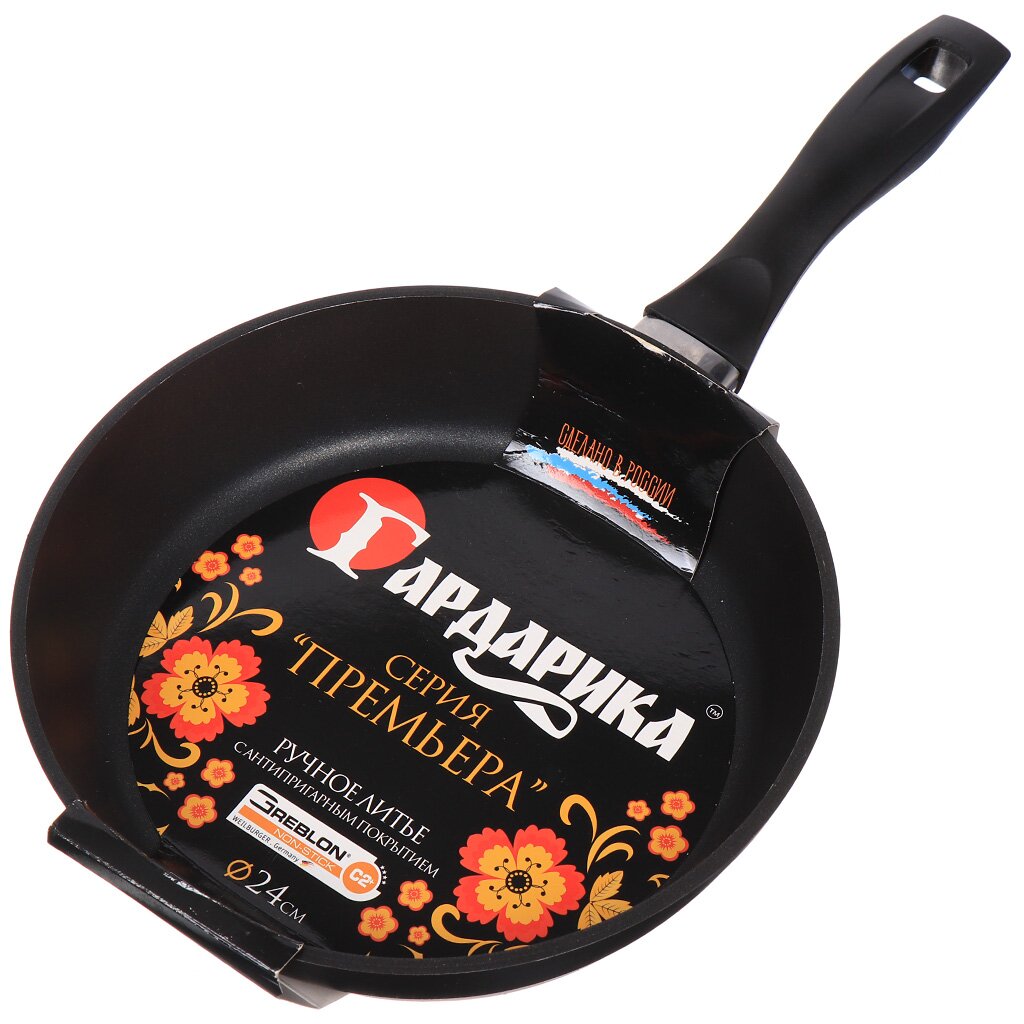  Сковорода 240мм а/приг стек.крыш Премьера 1224-03-10