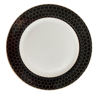  Тарелка обеденная HONEYCOMB черно-зол деколь 26см (2) 26FC-TAR-HONEYCOMB-26 GARDA DECOR