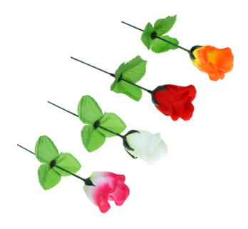  Цветок иск. 34-40см Роза пластик, 4 цвета Ladecor 535-153