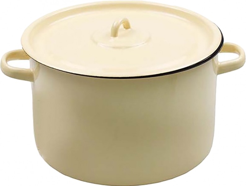  Кастрюля эмалир. 7л б/декора 2с18  (4)3802