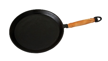  Сковорода-Блинница 220*15мм чугун с дер.руч. бл220