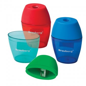  Точилка BRAUBERG “OfficeBox“, с контейн.и крышкой 222491/222494