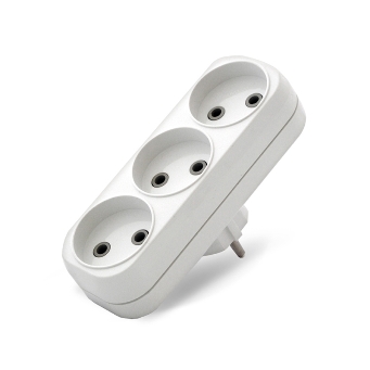  Тройник 10А б/з линейн белый 250Вт А203 Универсал