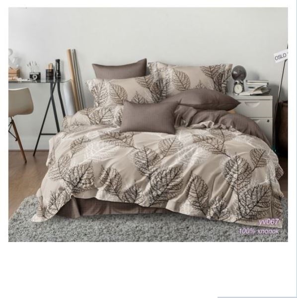  Постельное белье Евро поплин Олив.коллекц УУ067