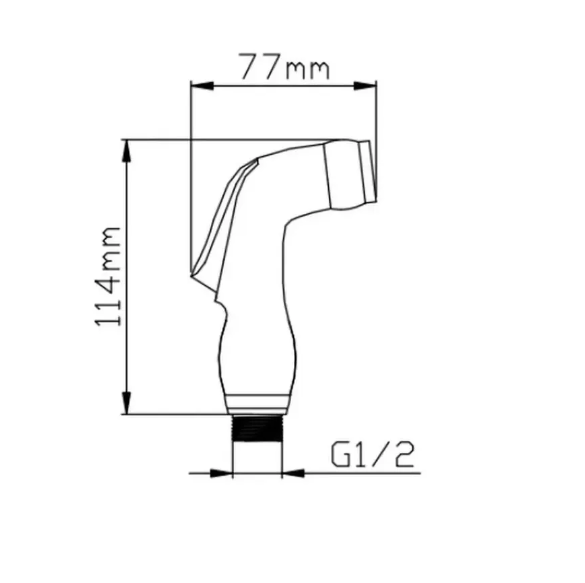  Лейка гигиеническая P38-1 1-реж ABS-пласт хром Potato