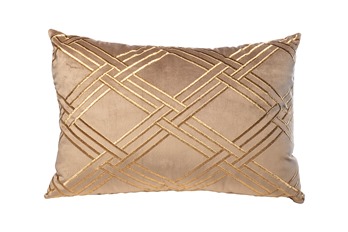  Подушка с вышивкой Ромбы коричневая 40х60 см GARDA DECOR