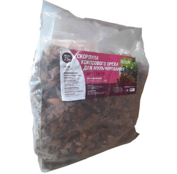  Скорлупа кокосового ореха для мульчирования 25 л Листок