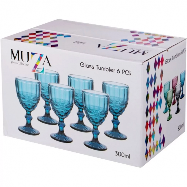  Набор бокалов 6шт 300мл для вина Серпентина стекло 781-146 Muza color