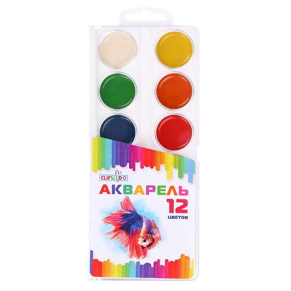 Краски аквар 12цв ClipStudio б/кисти 231-047