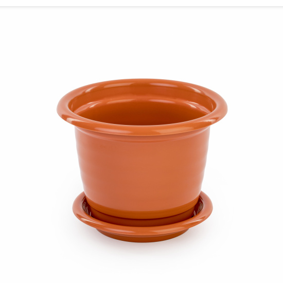  Горшок для цветов 10л Виола с поддоном М1537 коричневый (уп.10)