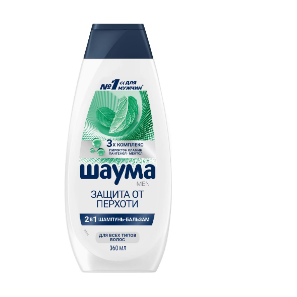  Шампунь Шаума 360мл мужской защита от перхоти 2в1