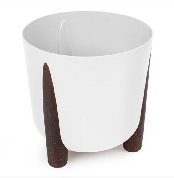  Кашпо 21л на ножках Жардин (с дренаж.вставкой) белый М9127