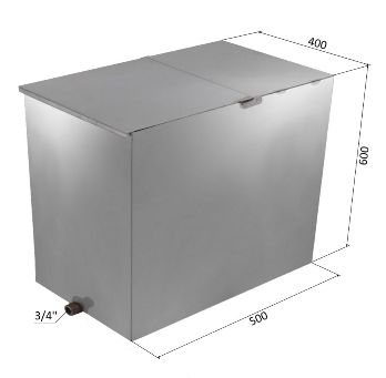  Бак нерж для печи 120л 