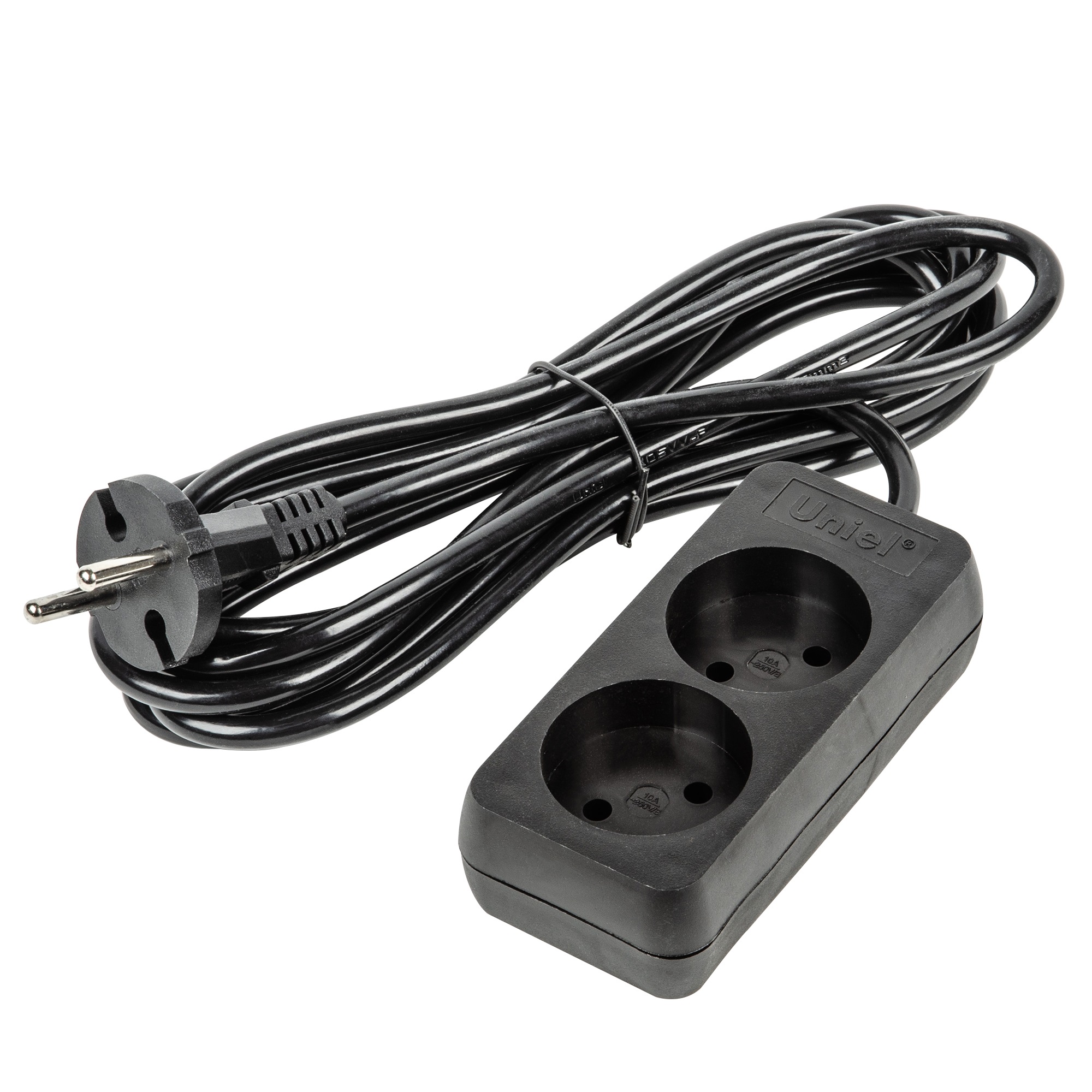  Удлинитель 2-местный 3м б/з Ultra черн S-CU2-3 Uniel UL-00009976