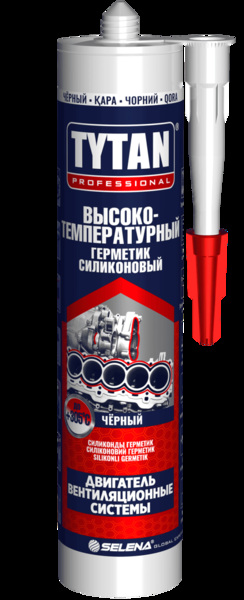  Герметик силикон высокотемпер 280мл черн Tytan Prof 59611/17 13