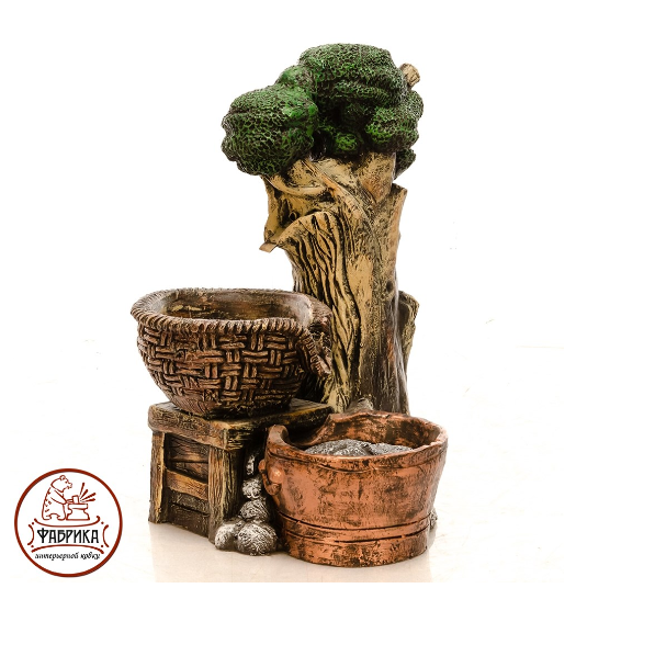  Фигура Фонтан дерево с ведром высота 70см U08941
