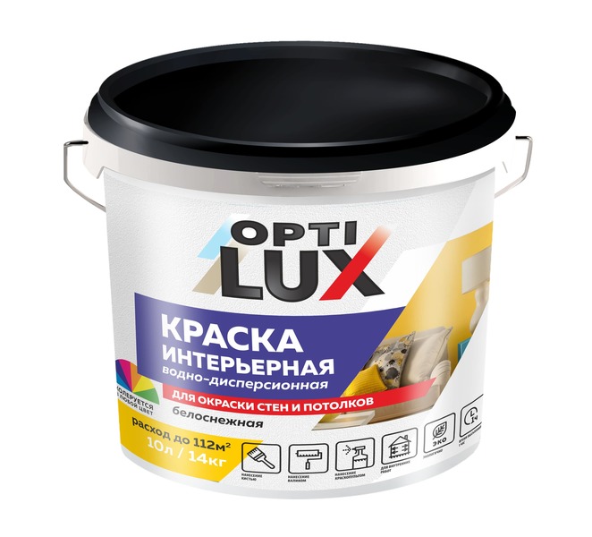  Краска в/д интерьерная белоснежная Оптилюкс 14кг Ижсинтез