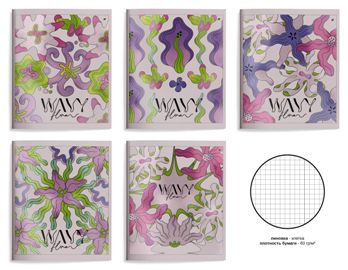  Тетрадь 48л А5 клетка Wavy Floral 257344 Lorex