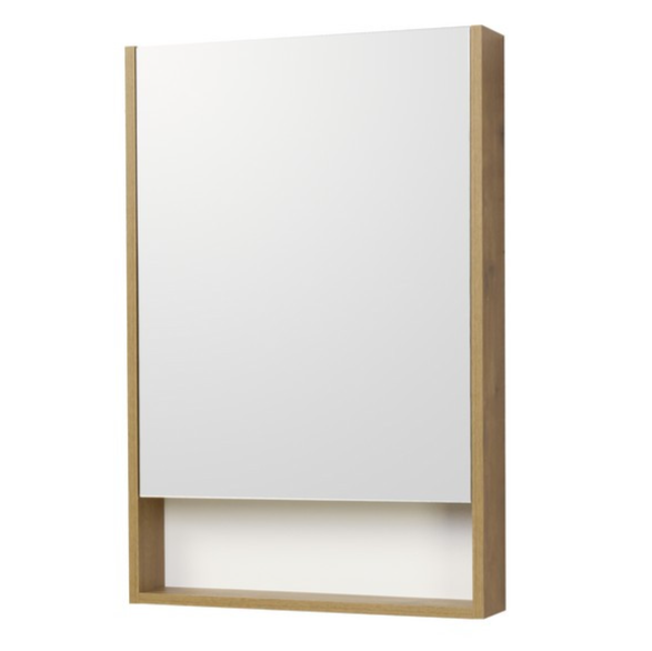  Шкаф-зеркало 550мм Сканди 55 белый/дуб Акватон