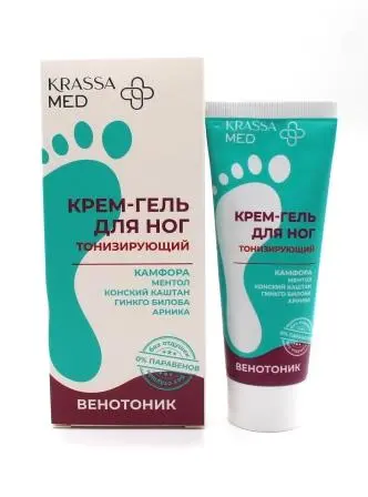  Гель венотоник для ног 75мл Гинкго-Билоба+конский каштан тонизир Krassa MED